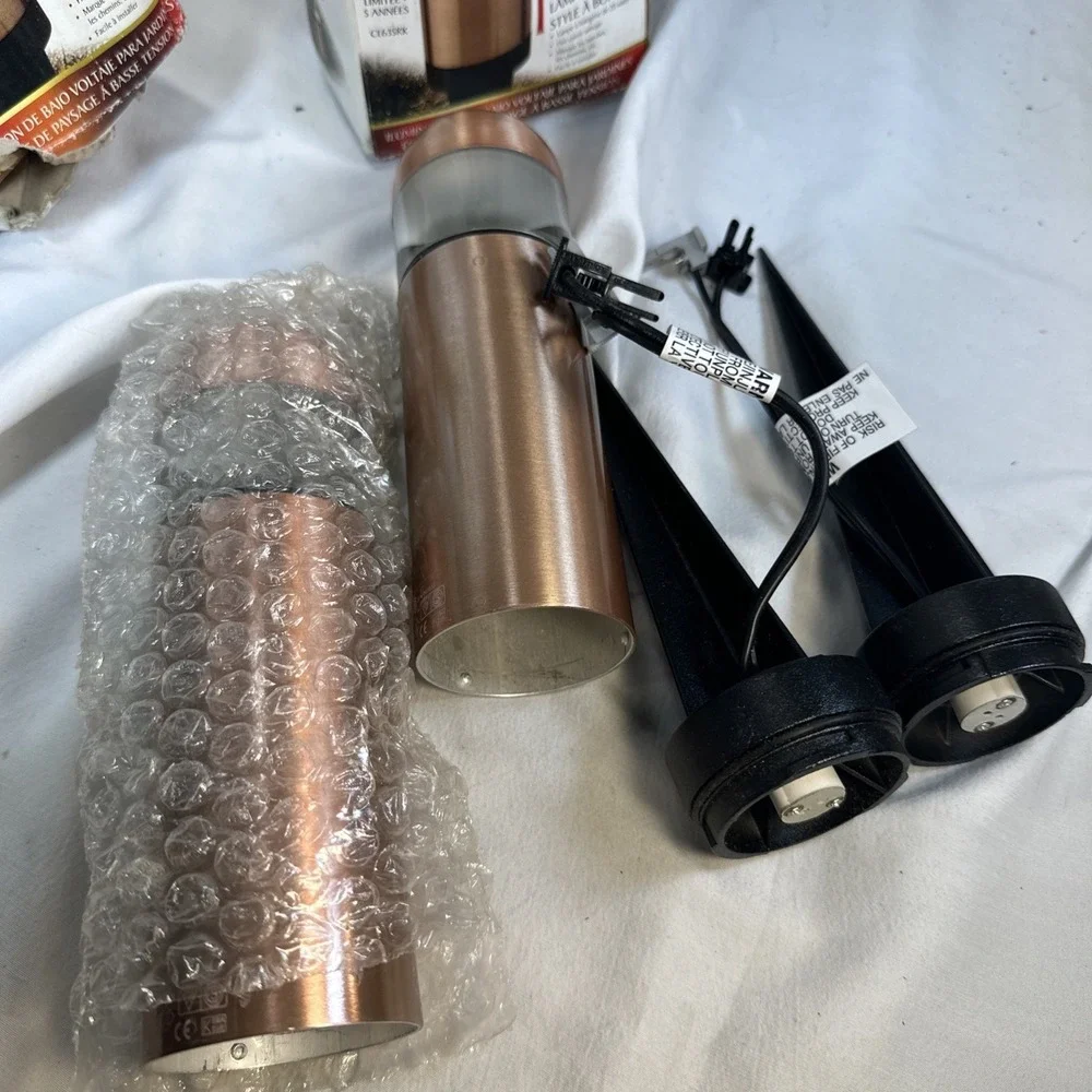 2 Intermatic CL635RK Malibu Low Voltage Metal Cap 20W Bollard Light Copper NOS